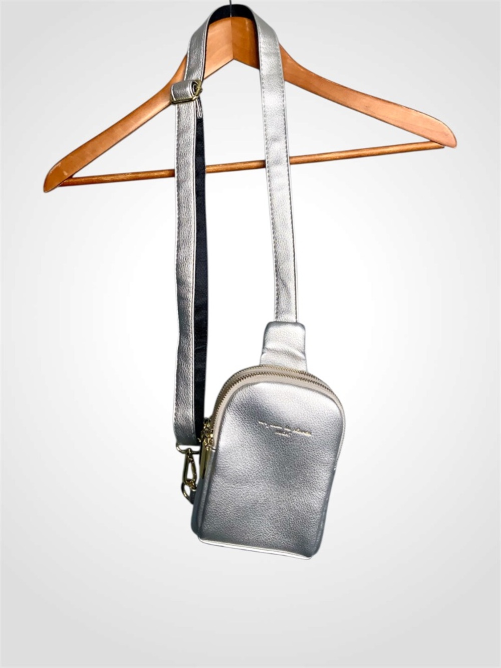 Inicat Metallic Silver Mini Sling Crossbody Bag for Women